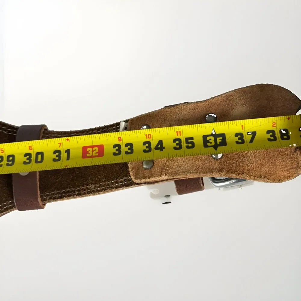 RDX Brown Leather Weight Lifting Belt Large L 38in Gym Powerlifting
